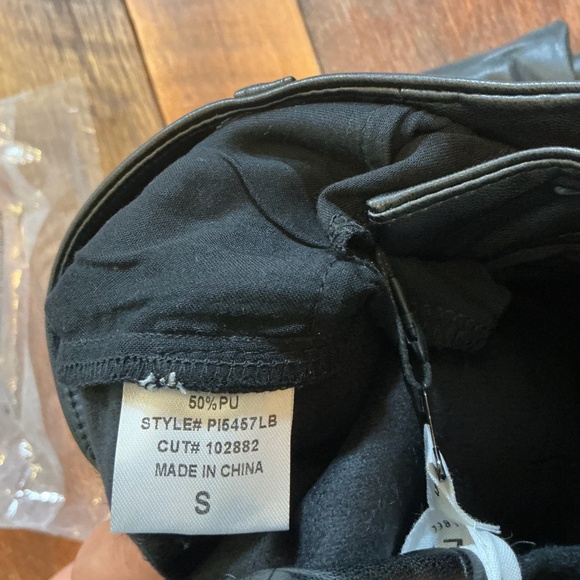 LBLC The Label Robin Pant Faux Leather Black High Rise Straight Leg Sizes S & M - Picture 13 of 16